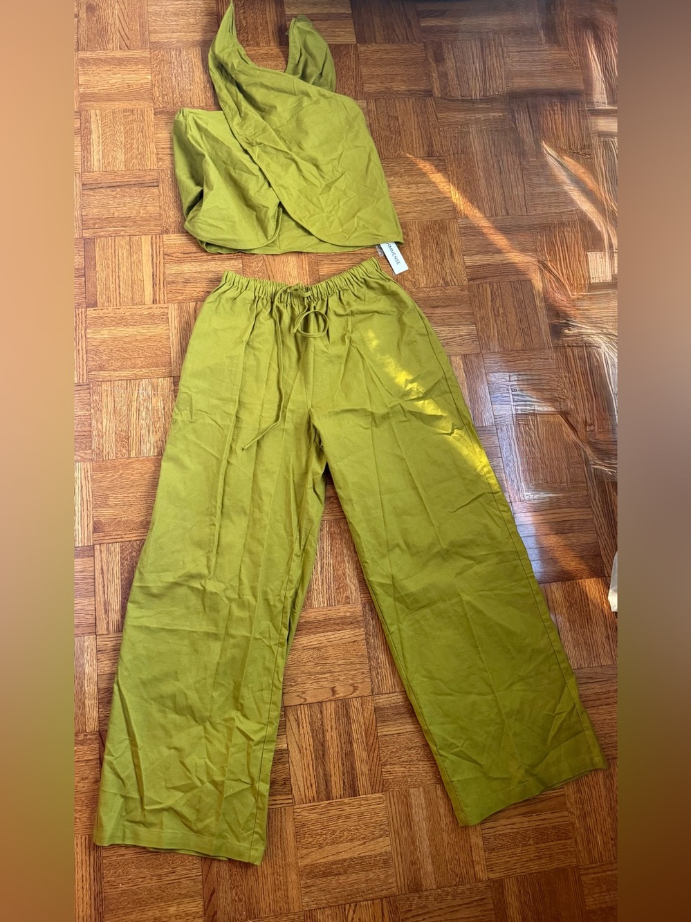 NWT Commense Cotton Linen Halter Top & Pants Set - Picture 5 of 7